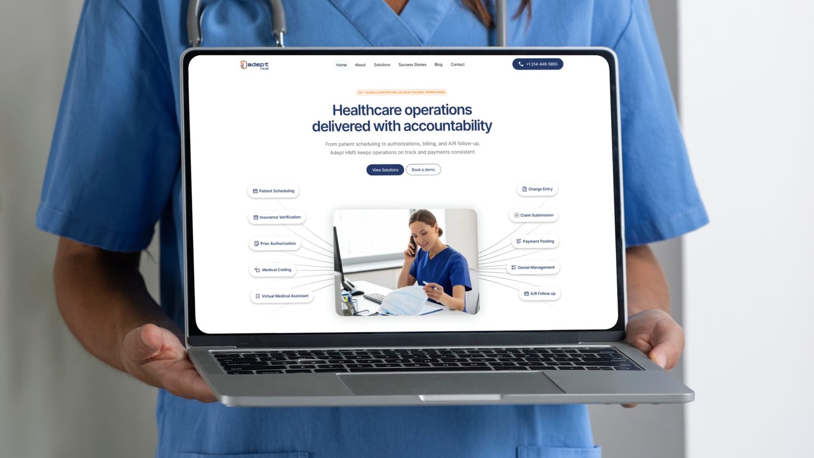 Adept HMS healthcare operations website design