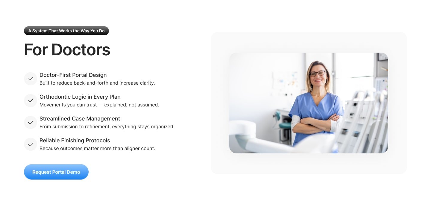 Laviio clear aligner website - for doctors