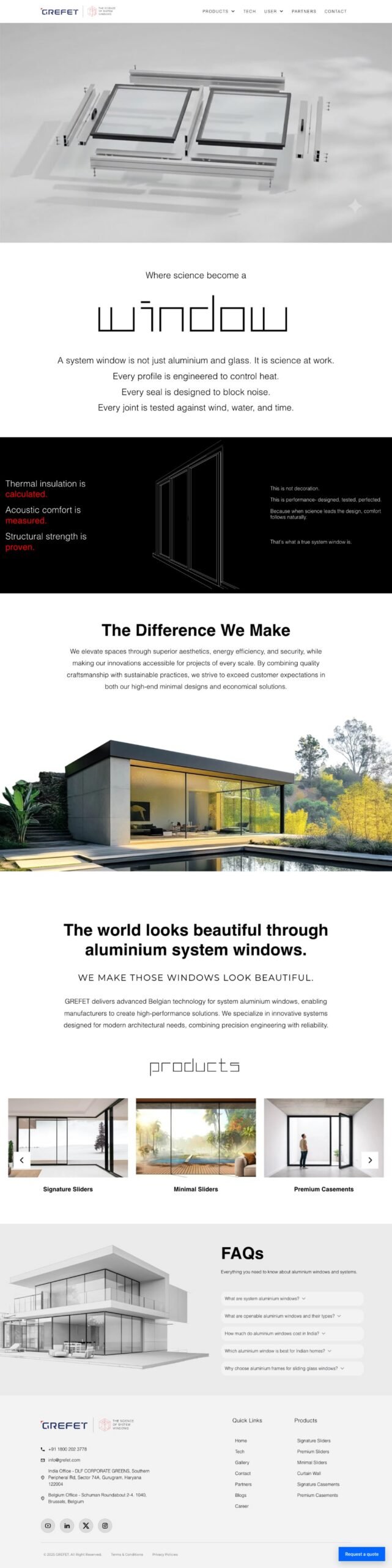 Grefet website home page design