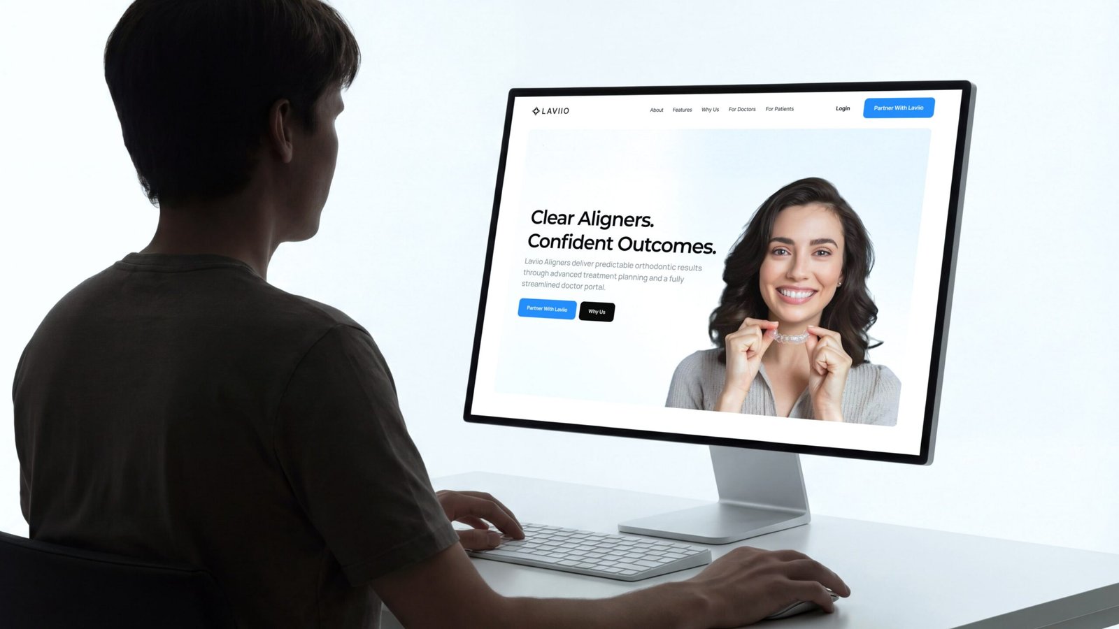 Laviio clear aligner website mockup